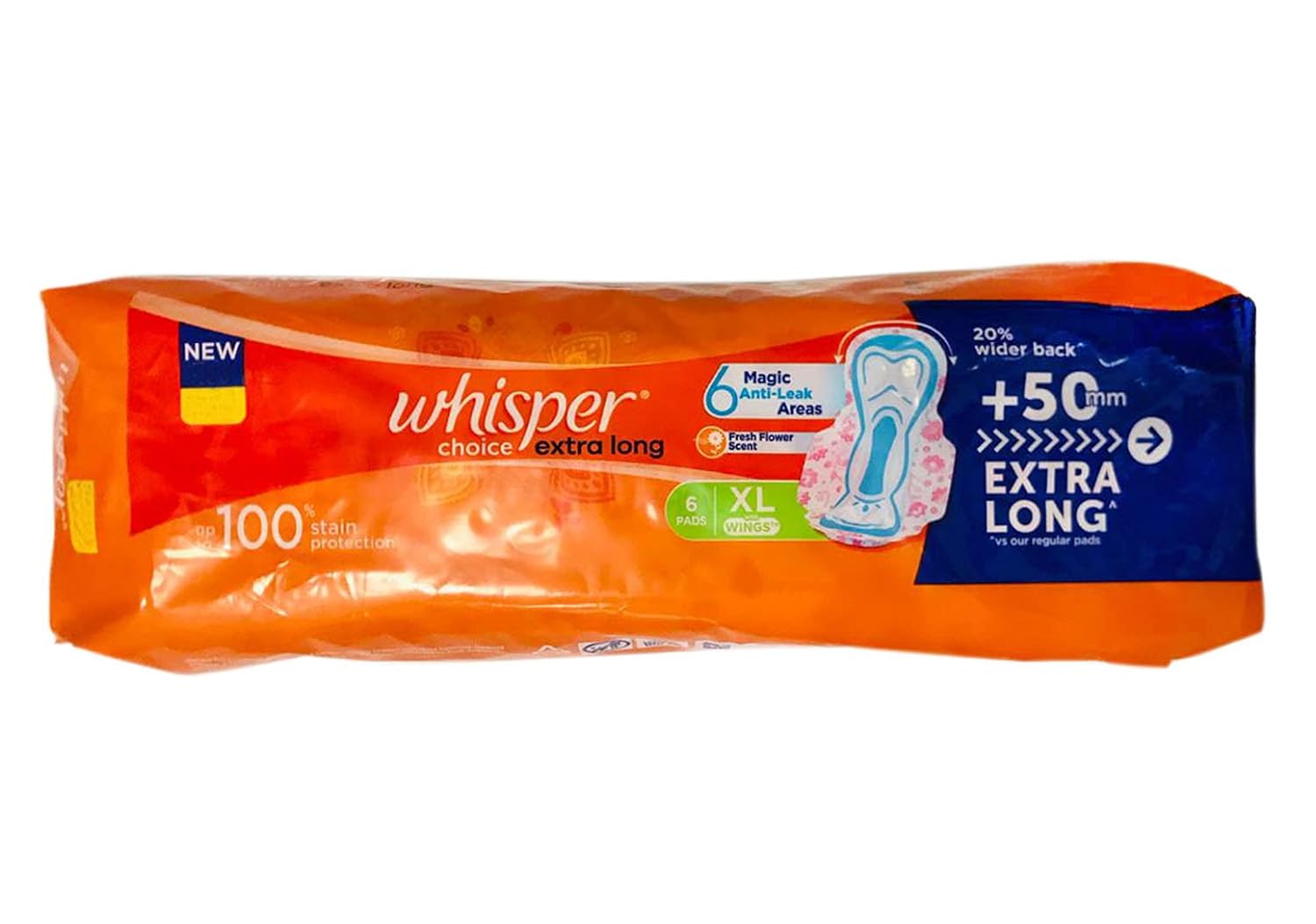 Whisper Choice Women Sanitary Pads (Xl, 6 Napkins)