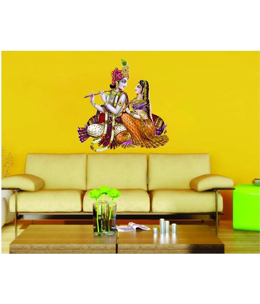 Decor Villa LORD RADHA KRISHNA Religious & Inspirational Sticker ( 48 x 48 cms )
