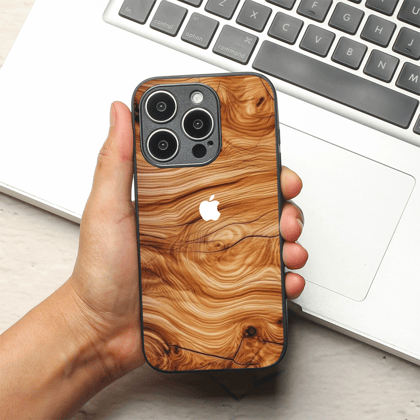 Classic Wood metal back case for Apple Iphone 15 Pro Max