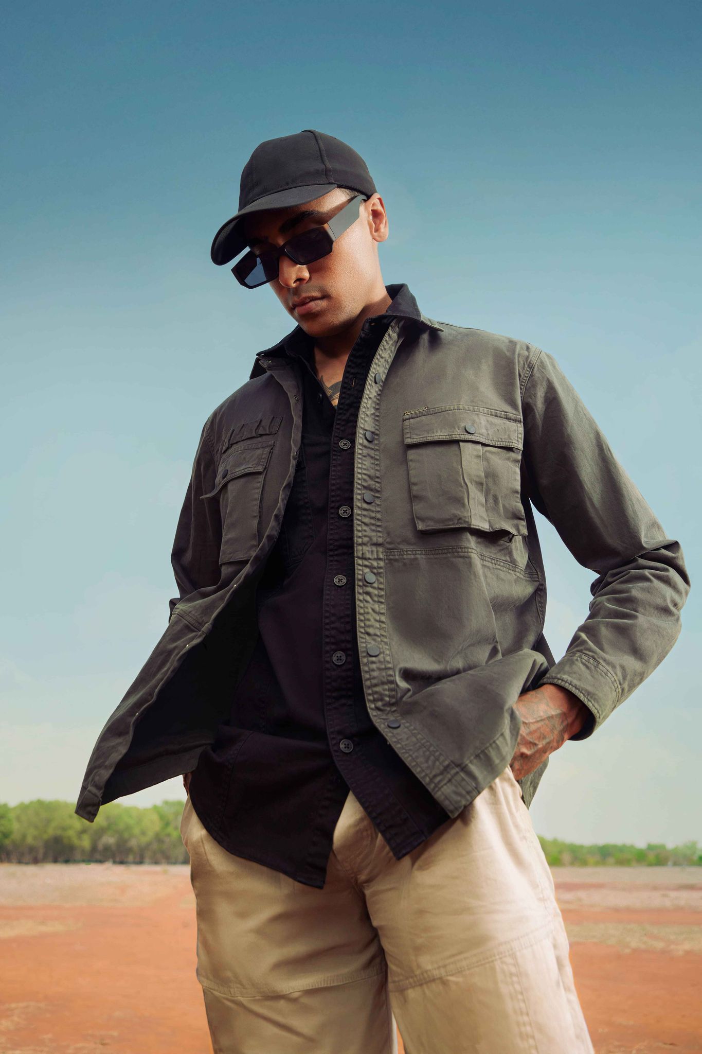 Mountain Grey Cargo Shirt-S / Grey