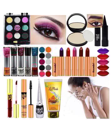 Adbeni Nail Polish, Eyeliner, Mascara, Compact, Face Wash, Pack of 16(GC1378) Makeup Kit 224