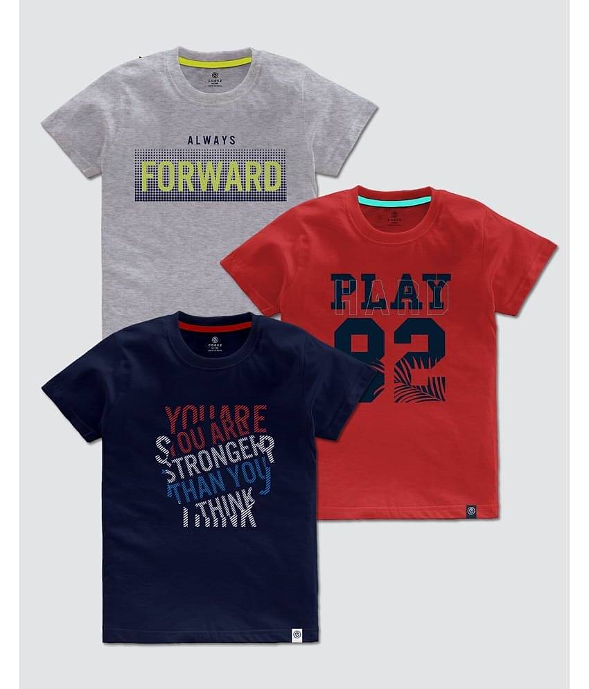 CODEZ Pack of 1 Boys Cotton Blend T-Shirt ( Multi Color )