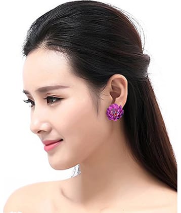 YOUBELLA Purple Danglers Earrings ( Pack of 1 )