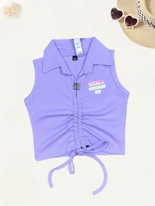 Girls Lavender Tank Top [GT-683] [1-6 Year]-1-2Y (Size - 18) / Ribbed