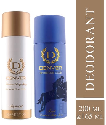 Denver Imperial Deo - 200ML & Goal Deo - 165ML for Men (Combo Pack of 2)
