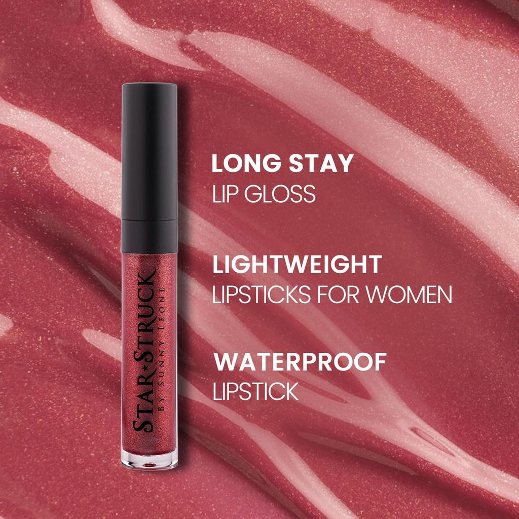 STARSTRUCK BY SUNNY LEONE Liquid Lip Gloss | Highly Pigmented, Clear Shine & Non-Sticky Formula