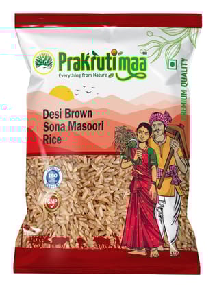 Prakrutimaa Deshi Sona Masoori Rice (1Kg) | Lightweight & Nutritious