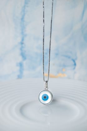 Evergreen Evil Eye Sterling Silver Pendant-With Chain / Silver