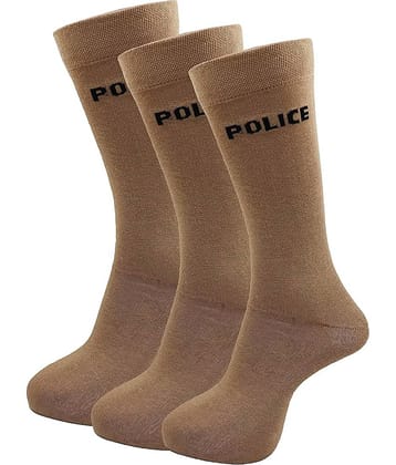RC. ROYAL CLASS - Cotton Men's Solid Beige Full Length Socks ( Pack of 3 )