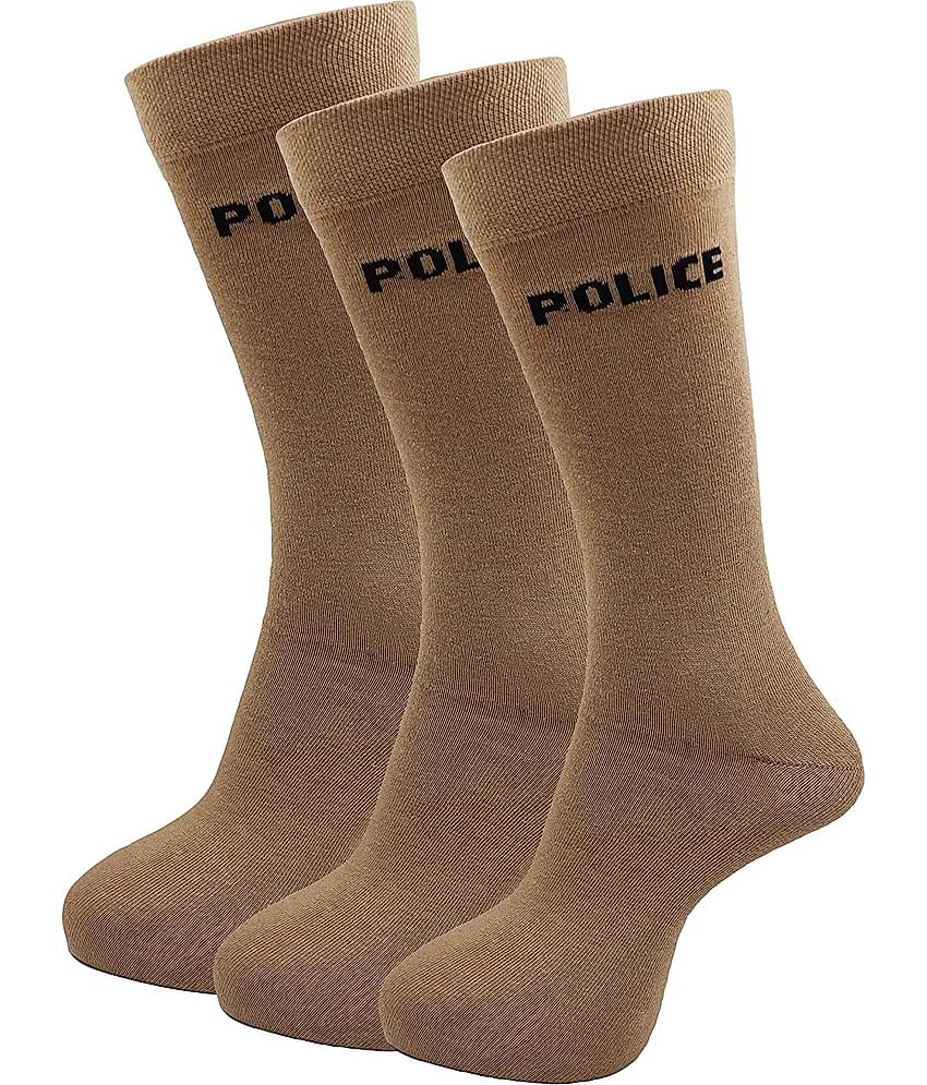 RC. ROYAL CLASS - Cotton Men's Solid Beige Full Length Socks ( Pack of 3 )