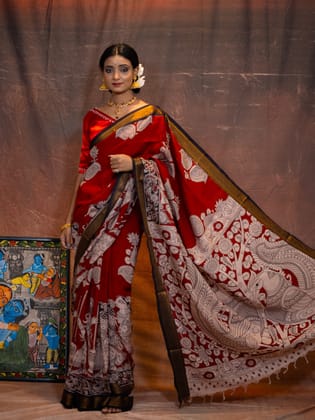kalamkari silk saree