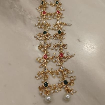 Beautiful Customise Long Earring Sat Multi Colour And Gold
