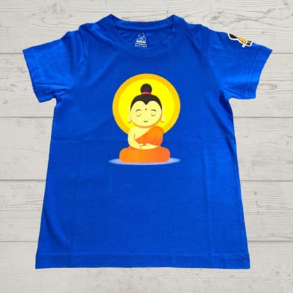 KUCHU Unisex T-Shirt | Buddha Print | 8–9 Years | Cotton Modal Fabric | Soft Feel | Breathable | Digitally Printed | Vibrant Colour