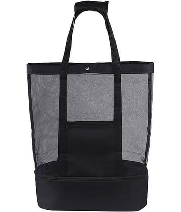 Sb Grand Tote Bag Canvas Set of 1 ( Black )