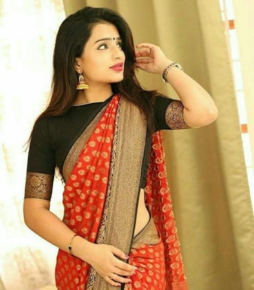 Radiant Red Colored Casual Wear Printed Soft Silk Saree