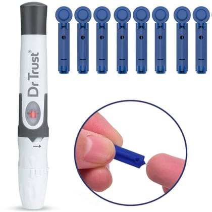 Dr Trust USA Lancing Device Pen & 50 Round Lancets 9007 (Compatible for use with all brands of Glucometers)