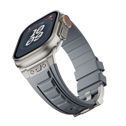 Luxury Titanium Redefine Silicone Straps By iSerieshub Compatible For iWatch-Gray / 49 - 46 - 45 - 44MM