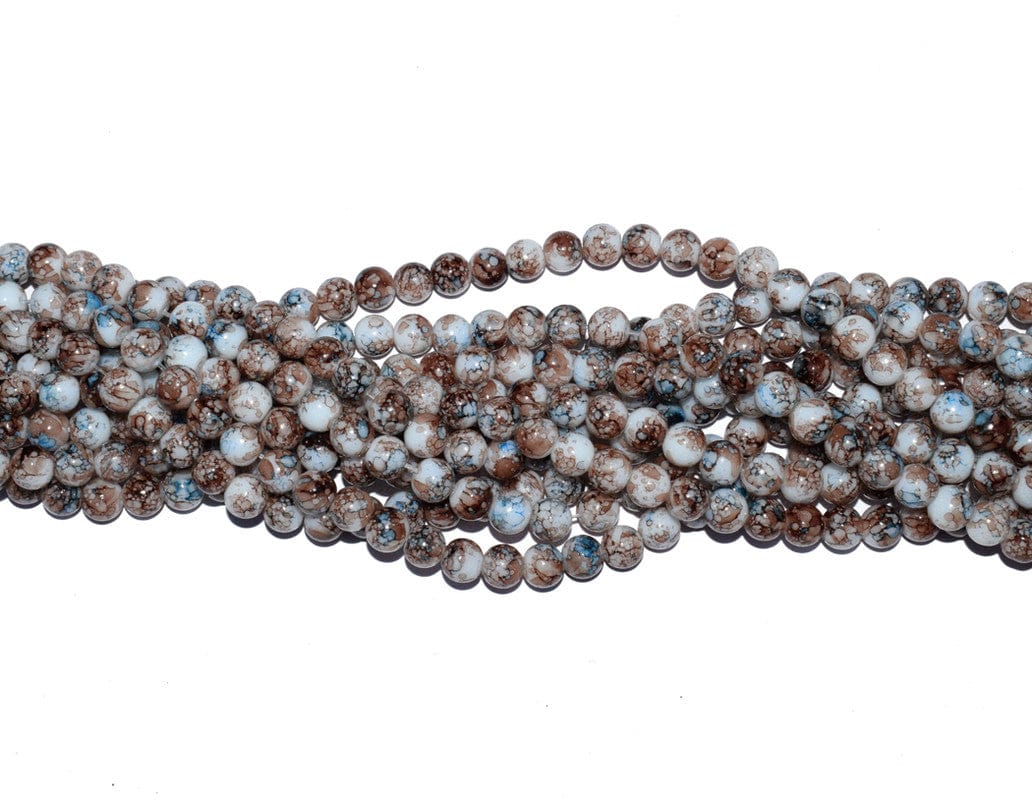 Multi Mix Spherical Jade Glass Beads (8 MM) , JZ-015-1 String Approx 50 Pieces / 8 MM
