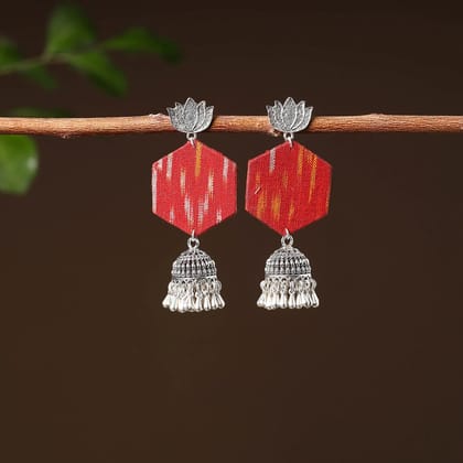 Red - Anupa Handcrafted GS Fabart Earrings Red - Anupa Handcrafted GS Fabart Earrings