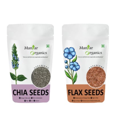 Chia & Flax Seeds for Weight Loss 500gm Combo (Pack of 250gm Each) Chia & Flax Seeds for Weight Loss 500gm Combo (Pack of 250gm Each)