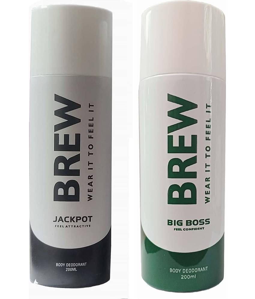 Brew - JACPOT & BIG BOS DEODORANT , 200ML Deodorant Spray for Unisex 400 ml ( Pack of 2 )