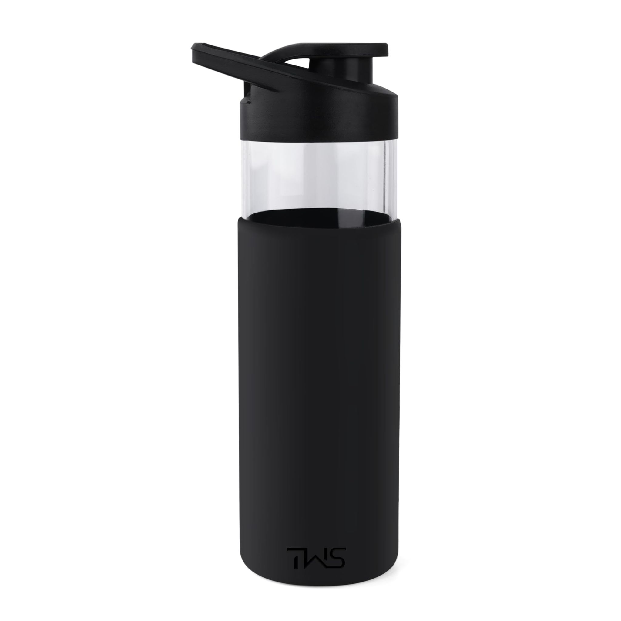 The Wallet Store Pure Wrap Borosilicate Sipper Bottle (Black, 550 ml)