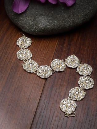 NVR Silver Tone Beaded Wedding Hair Styling Tiara