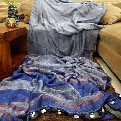 AWESOME LINEN COTTON PRINTED SAREE - 1862
