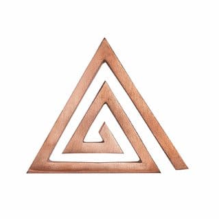Jinanshi Fashion Copper 5.5 Inches Triangle Helix- (13.5 x 13.5 x 0.5 cm) Brown