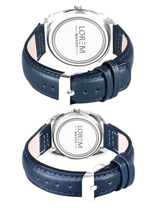 LOREM Unique Cubic Print Analog Watch Pair-UF