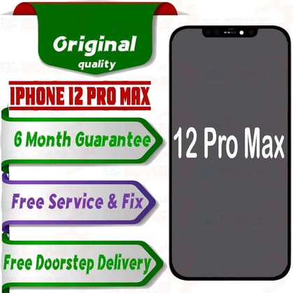 Apple iPhone 12 Pro Max  (display glass combo folder) Mobile Display LCD Screen With Touch. Black