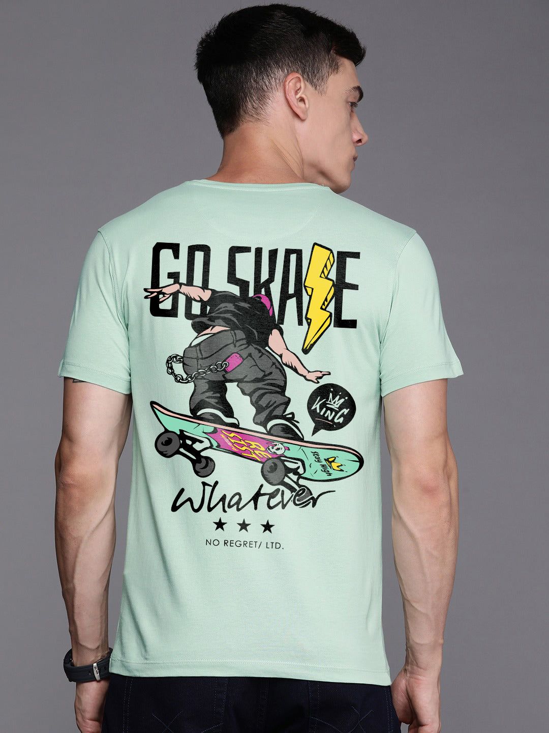 Go Skate Half Sleeve T-Shirt-Mint / S