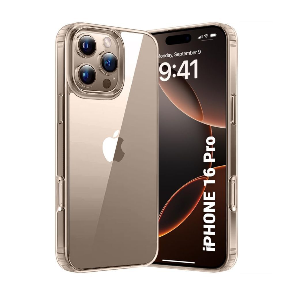 V3Deals Protective Hard Transparent Case Compatible with iPhone 16 Pro | Raised Camera Bump | Non-Yellowing Rigid PC Back | Shock Absorbing Corners (iPhone 16 Pro)
