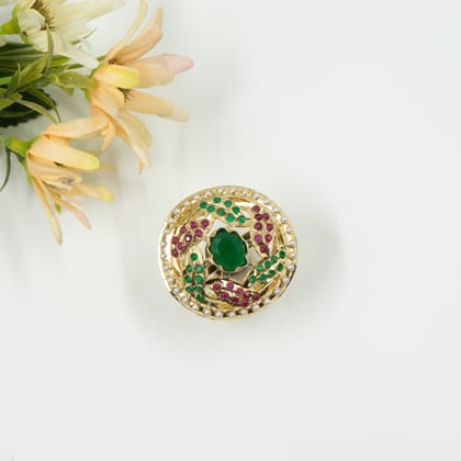 Golden Harika Jadau Ring