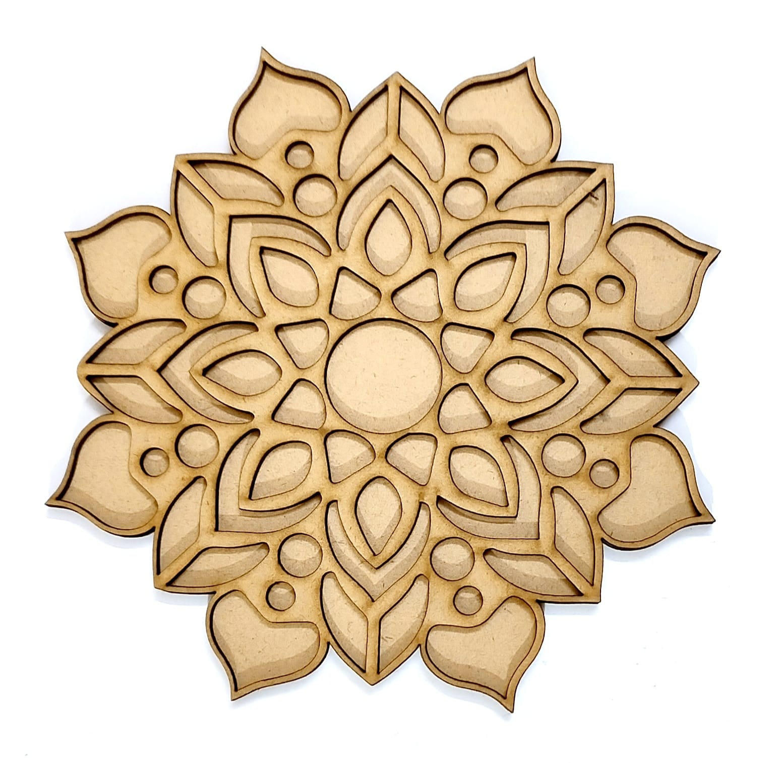 Brand Zero Double Layer MDF Rangoli Base - Design 1007 - Select Your Preference Of Size & Thickness