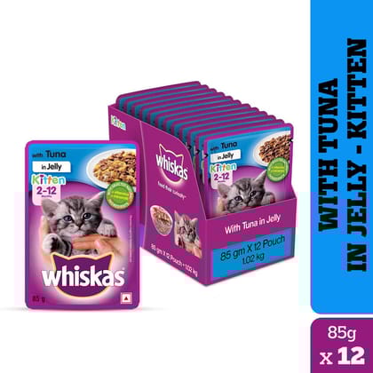 Whiskas Tuna in Jelly Kitten (2-12 Months) Wet Cat Food (80gx14)