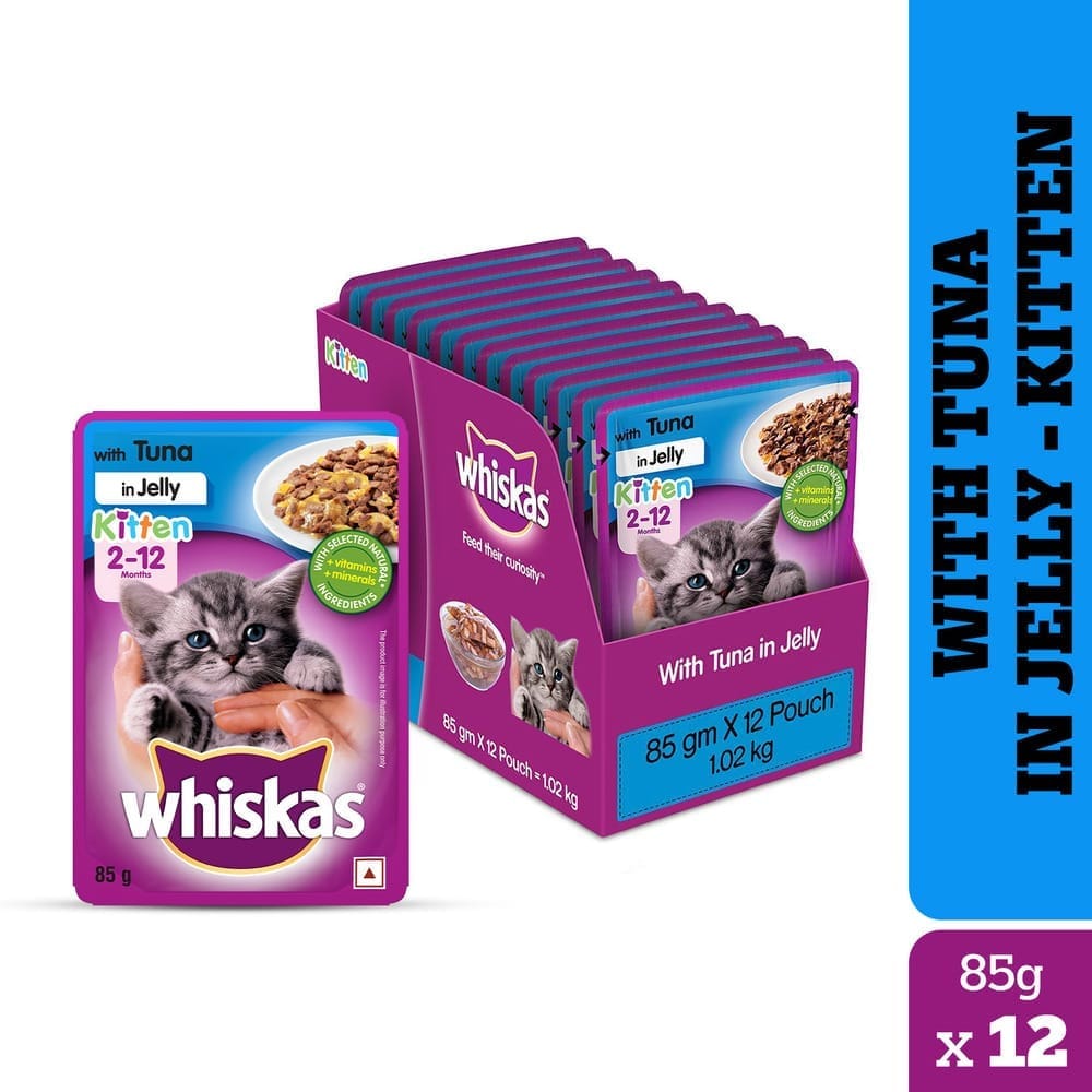Whiskas Tuna in Jelly Kitten (2-12 Months) Wet Cat Food (80gx14)