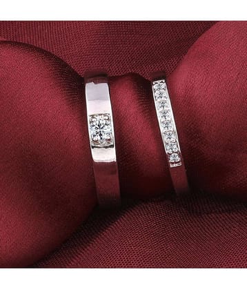 Paola Speical For Couple Ring Valentines Adjustable Amazing Stylish  Lover Ring Set Silver Plated Couple Ring Women And Men