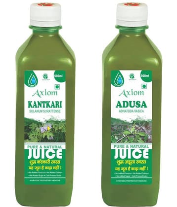 Axiom Kantkari Juice 500Ml + Adusa Juice 500Ml , Ayurvedic Juice Combo Pack