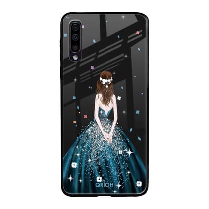 Queen Of Fashion Glass Case for Samsung Galaxy A70