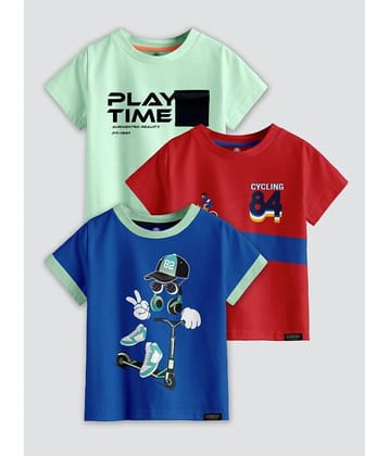 CODEZ Pack of 2 Boys Cotton Blend T-Shirt ( Multi Color )