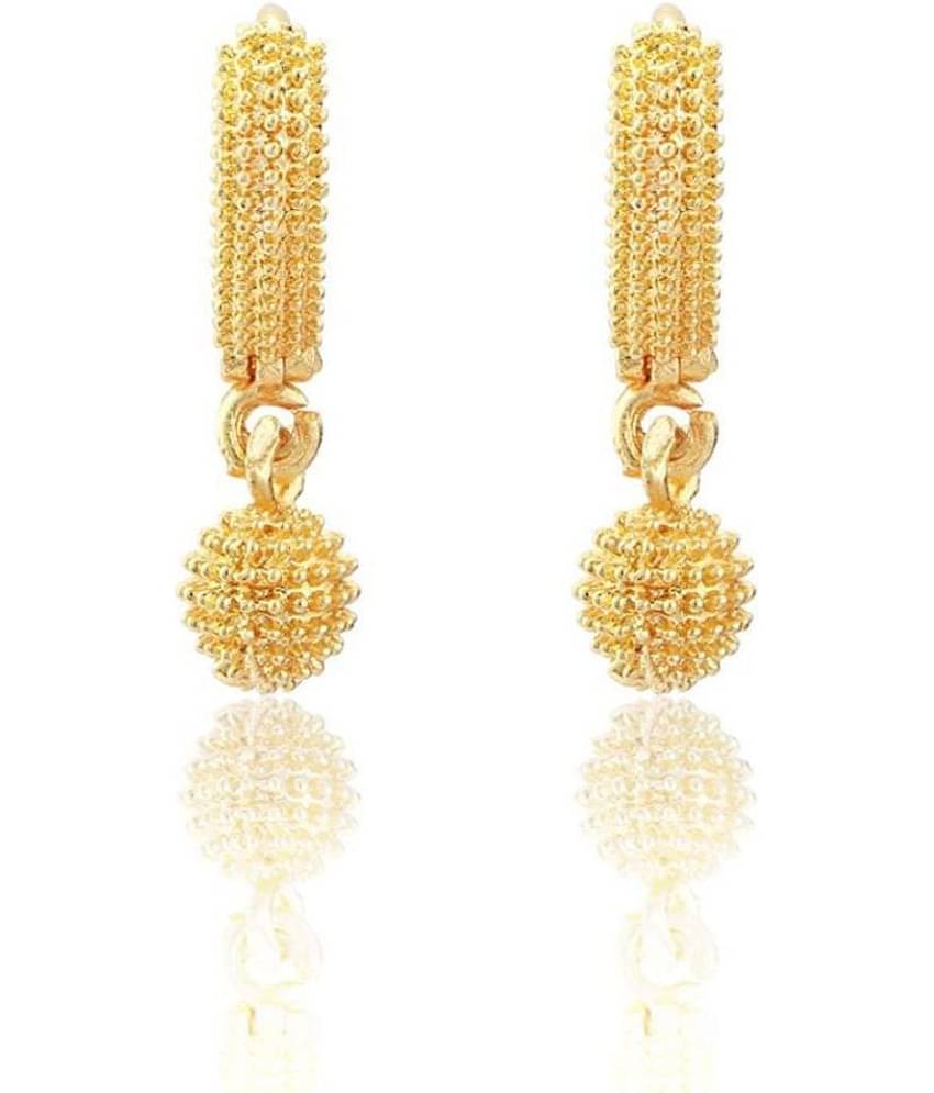 Jewar Mandi - Golden Bali Earrings ( Pack of 1 )