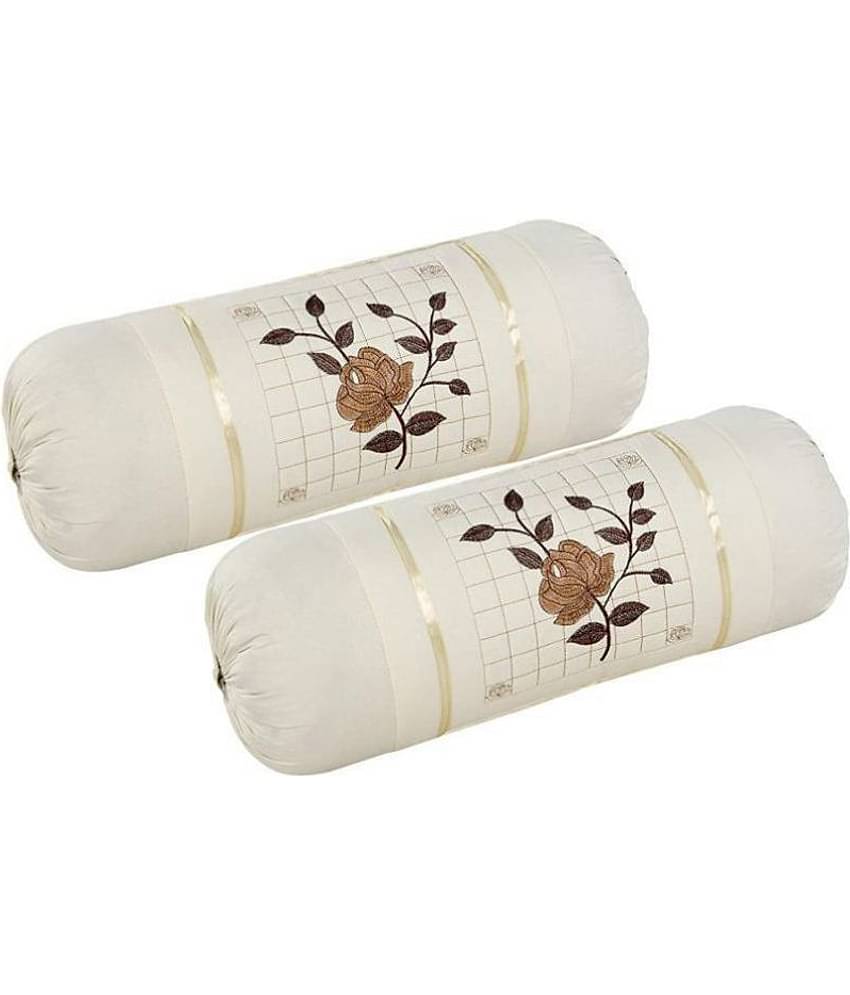 MAHALUXMI COLLECTION - Pack of 2 Microfibre Embroidered Standard Size Pillow Cover ( 78.74 cm(31) x 40.64 cm(16) ) - Maroon