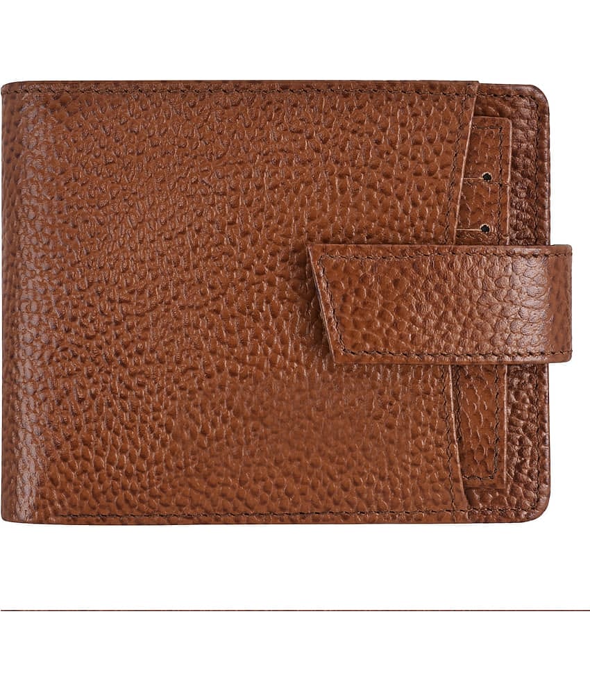 GEEO Mud Brown Leather Men's Two Fold Wallet ( Pack of 1 )