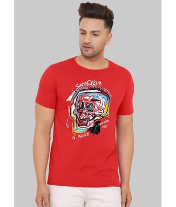 Trond - Red Cotton Blend Regular Fit Men's T-Shirt ( Pack of 1 )