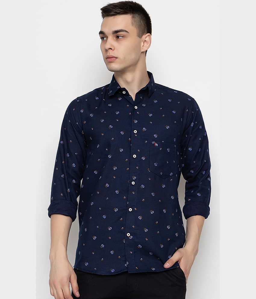 MODERNITY Cotton Blend Regular Fit Printed Full Sleeves Men's Casual Shirt - Navy ( Pack of 1 )