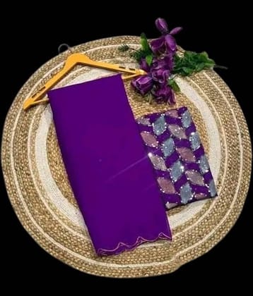 supalee Tex Georgette Solid Saree With Unstitched Blouse Piece ( Multicolor1 )