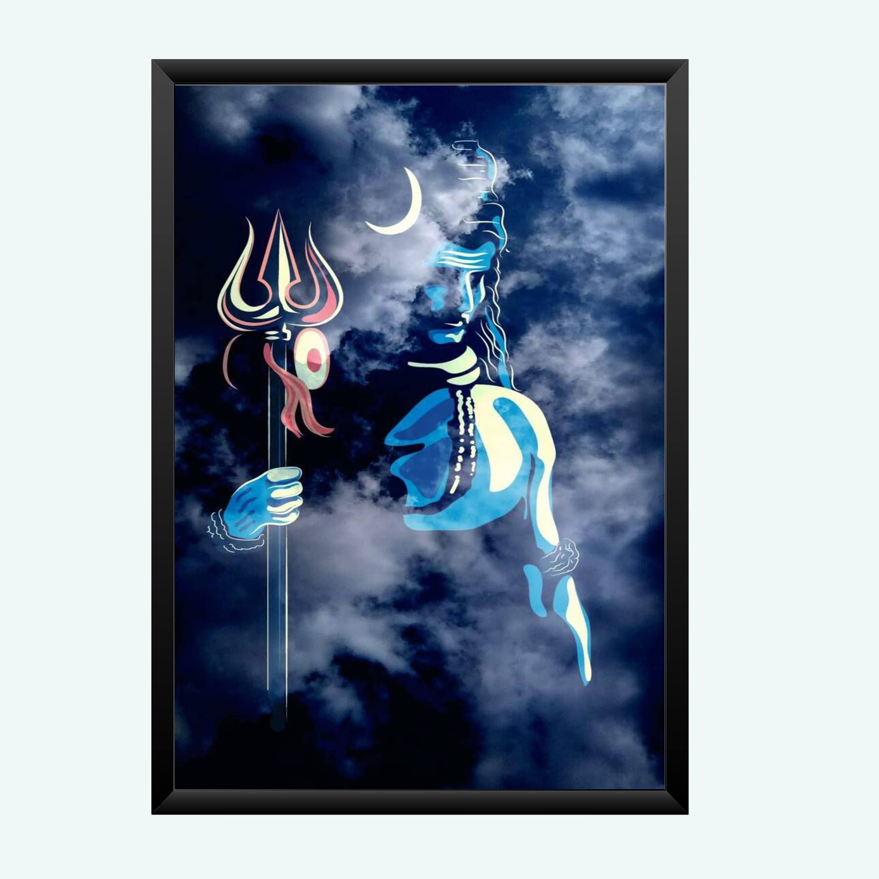 NOKKES Bhagwan Shiv Ji Wall Photo Frame For Puja And Wall Decoration Wall Photo Frame Size 8X12 Inch3