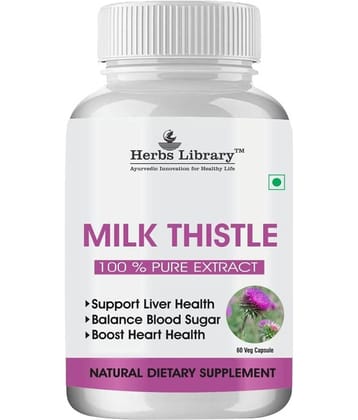Herbs Library Milk Thistle Extract for Liver Detox & Good Liver Health 60 Capsules (Pack of 1)