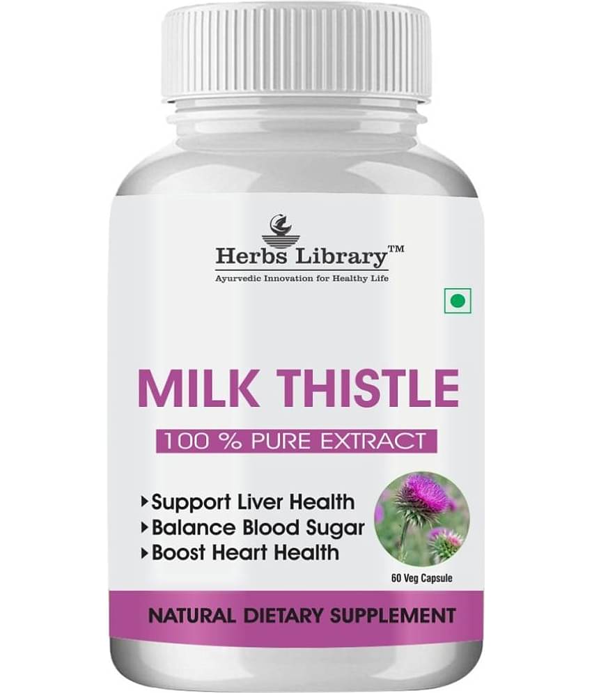 Herbs Library Milk Thistle Extract for Liver Detox & Good Liver Health 60 Capsules (Pack of 1)